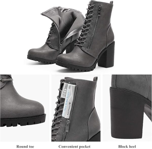 DREAM PAIRS Bottines à talon épais pour femme – Image 4