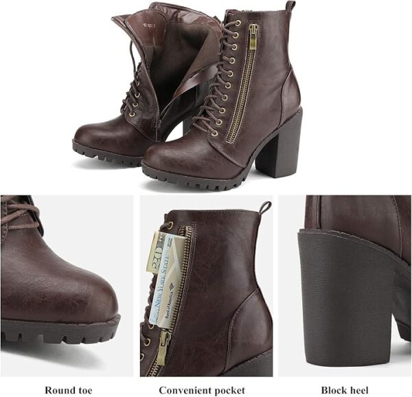 DREAM PAIRS Bottines à talon épais pour femme