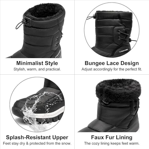 DREAM PAIRS Bottes de neige d'hiver imperméables légères et chaudes pour femme – Image 3