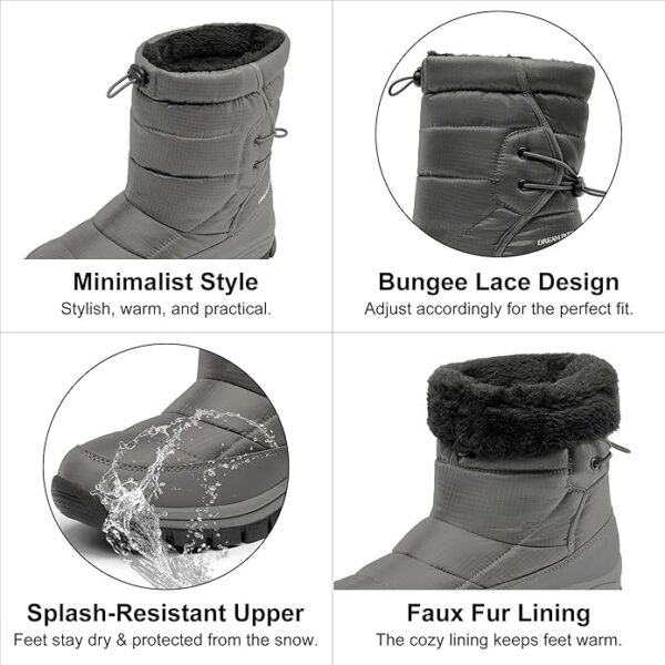 DREAM PAIRS Bottes de neige d'hiver imperméables légères et chaudes pour femme – Image 8