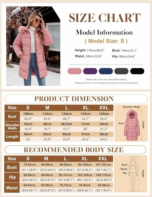 DEVO - Manteau d'hiver long pour femme avec doublure en polaire pour plus de chaleur et de confort, et capuche amovible en fourrure – Image 7