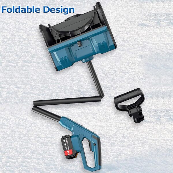 Pelle à Neige électrique, Pelle à Neige sans Fil avec 2 Batteries, Largeur de Nettoyage 32 cm, avec Direction réglable et Poteau télescopique, Distance de Projection de 25', pour Le déneigement – Image 5