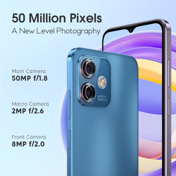 Ulefone Note 16 Pro (16 Go + 256 Go), smartphone débloqué Android 13, appareil photo principal 50 MP, écran HD+ Waterdrop de 6,5", processeur 8 cœurs, batterie 4400 mAh, téléphone portable débloqué – Image 7