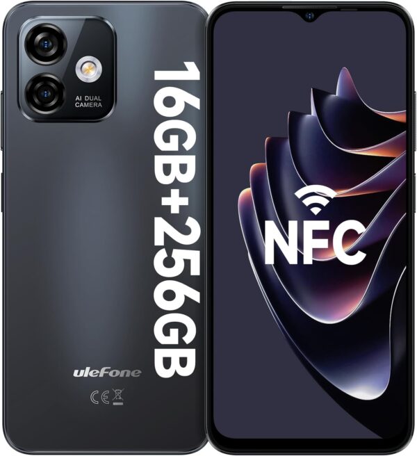 Ulefone Note 16 Pro (16 Go + 256 Go), smartphone débloqué Android 13, appareil photo principal 50 MP, écran HD+ Waterdrop de 6,5", processeur 8 cœurs, batterie 4400 mAh, téléphone portable débloqué – Image 5