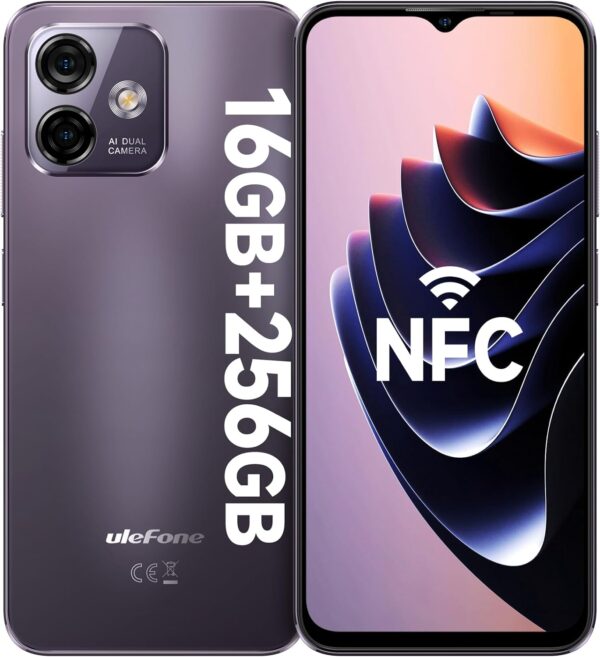 Ulefone Note 16 Pro (16 Go + 256 Go), smartphone débloqué Android 13, appareil photo principal 50 MP, écran HD+ Waterdrop de 6,5", processeur 8 cœurs, batterie 4400 mAh, téléphone portable débloqué – Image 3